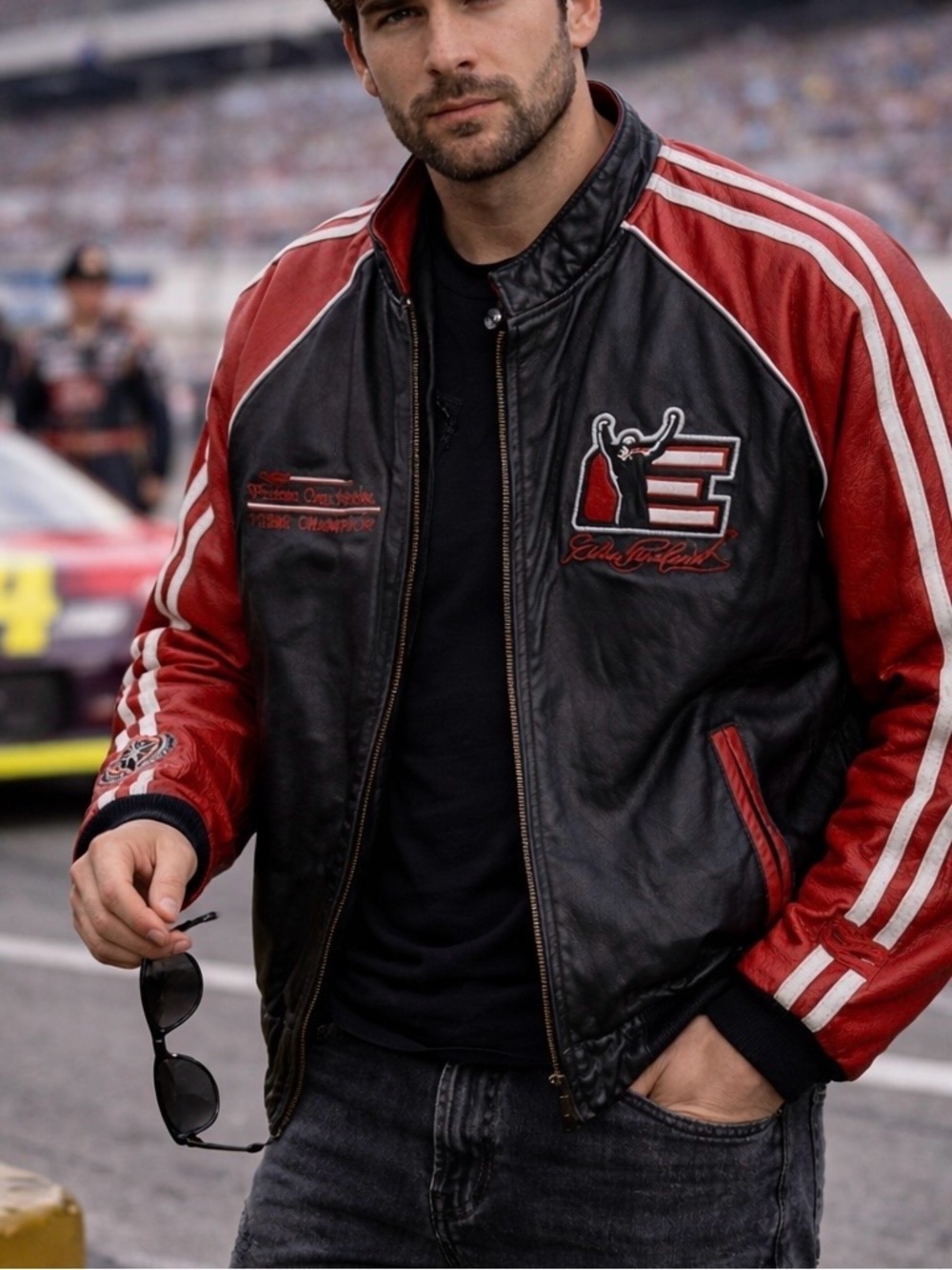 Wilson Leather Jacket Dale Earnhardt Sr NASCAR Winston Cup Series Large Daytona